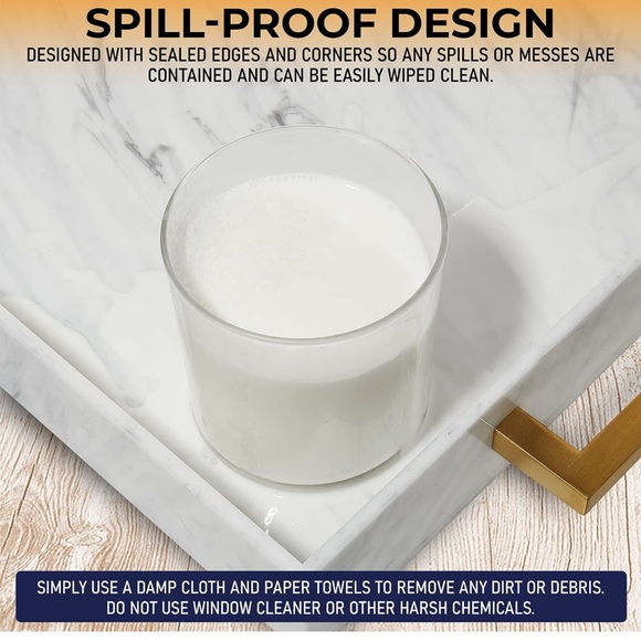 Acrylic Serving Tray with Gold Handles. - Picture 2 of 4